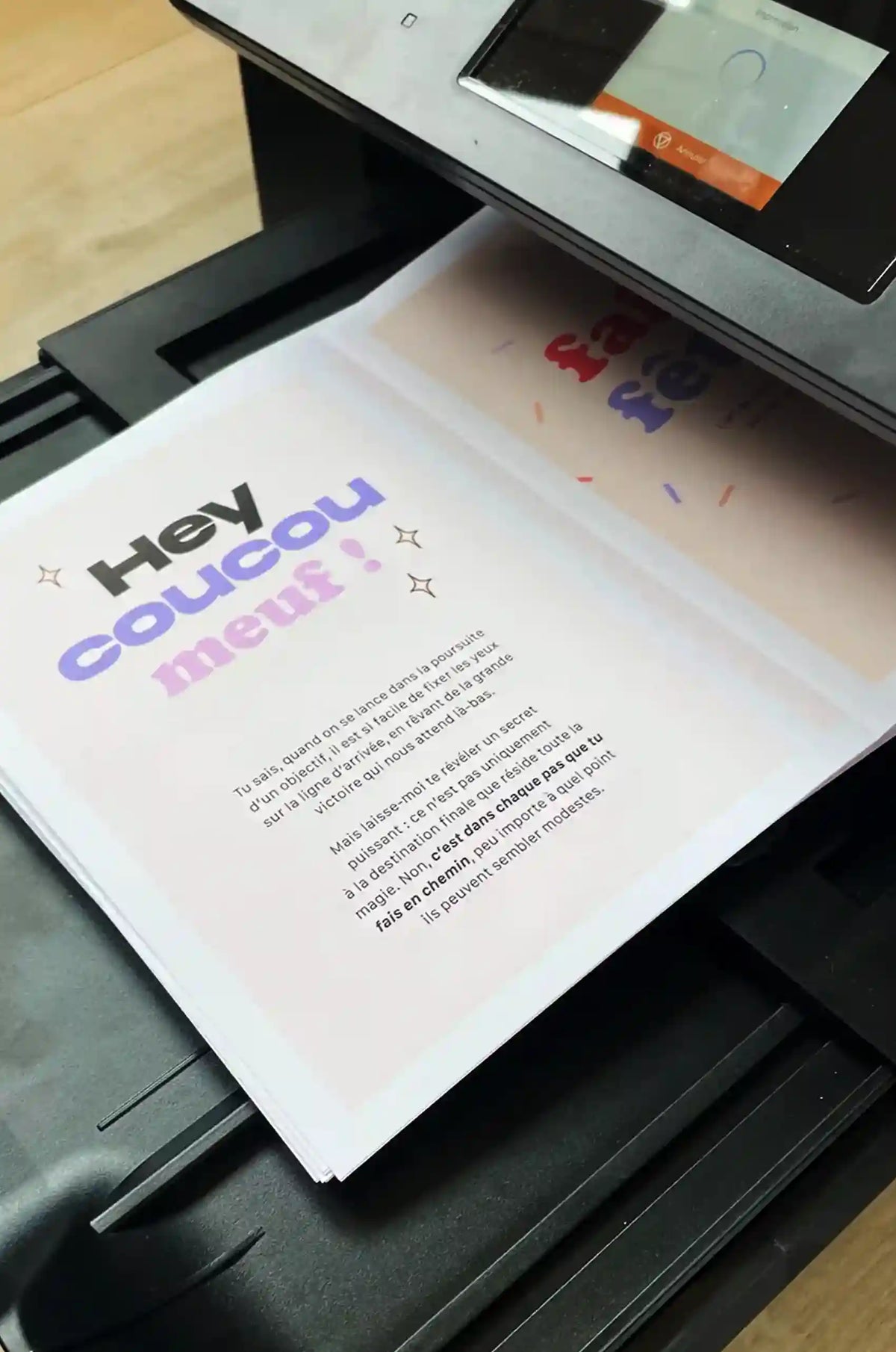 Impression du guide PDF Fortes « Fais-le, fête-le » sur une imprimante de bureau