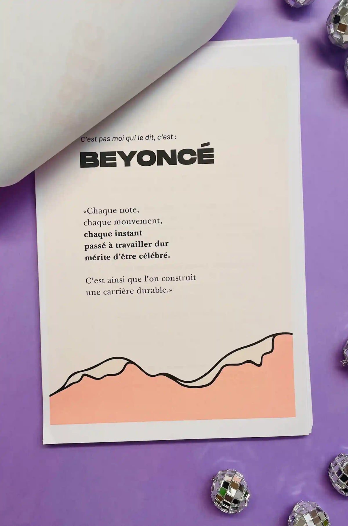 Page du guide Fortes « Fais-le, fête-le » avec une citation attribuée à Beyoncé sur les efforts et la réussite