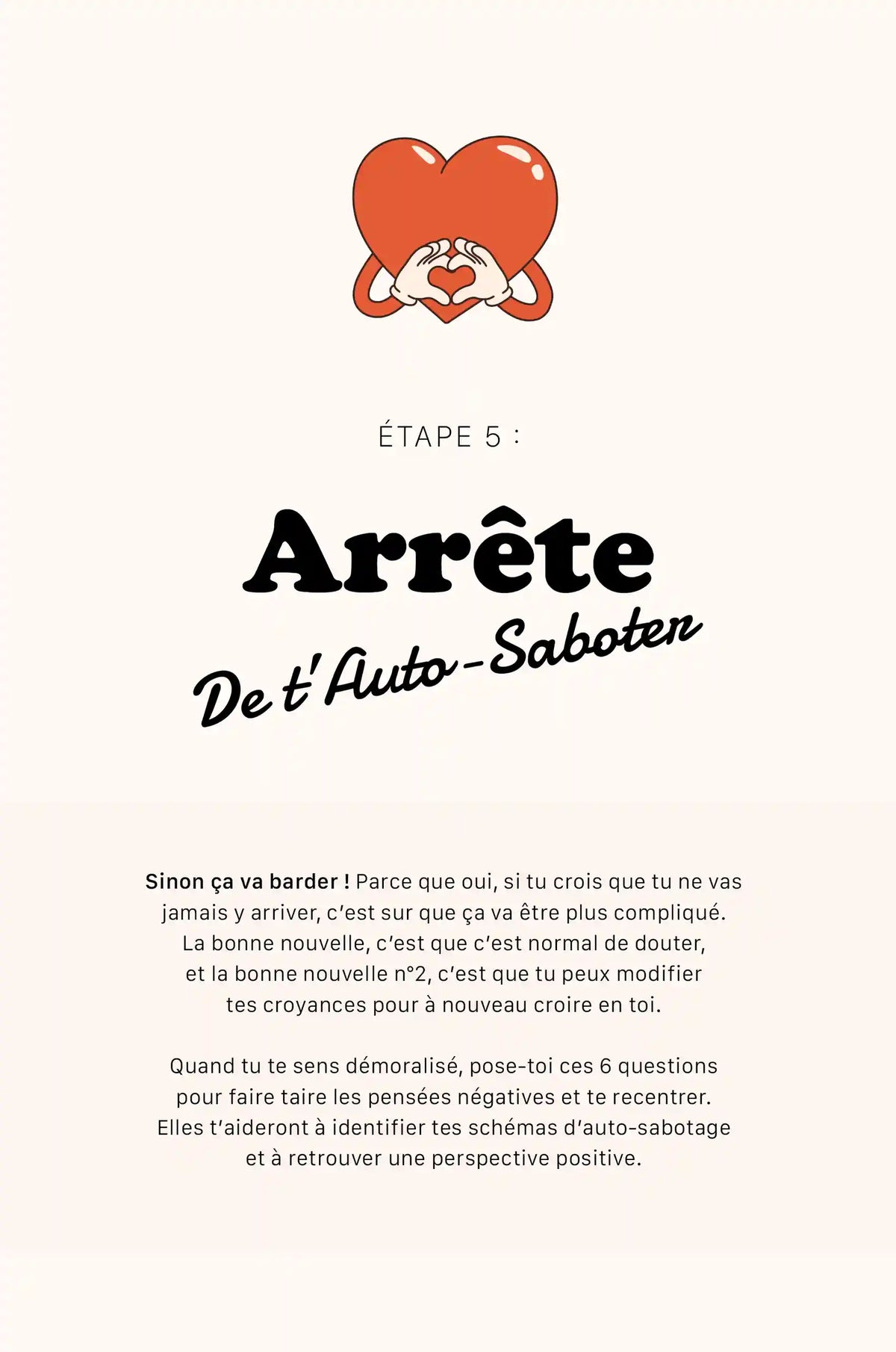 Page du guide Fortes « Fais-le, fête-le » : étape 5, « Arrête de t’auto-saboter »