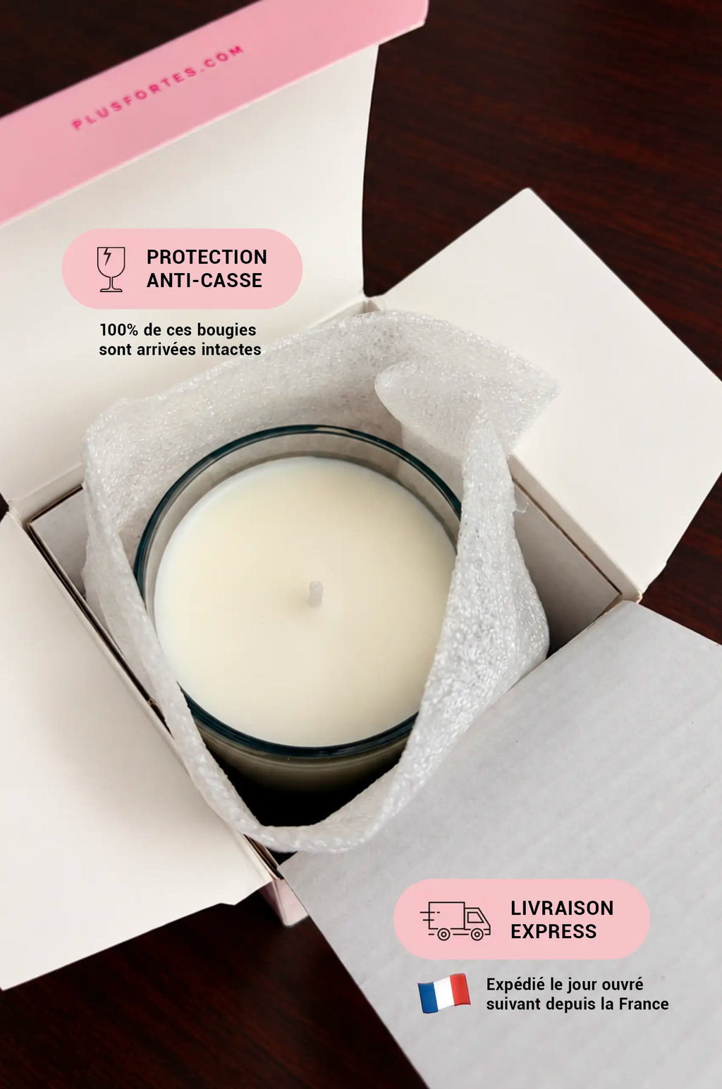 Tu gères meuf - La Bougie Bois de Santal Coulée en France