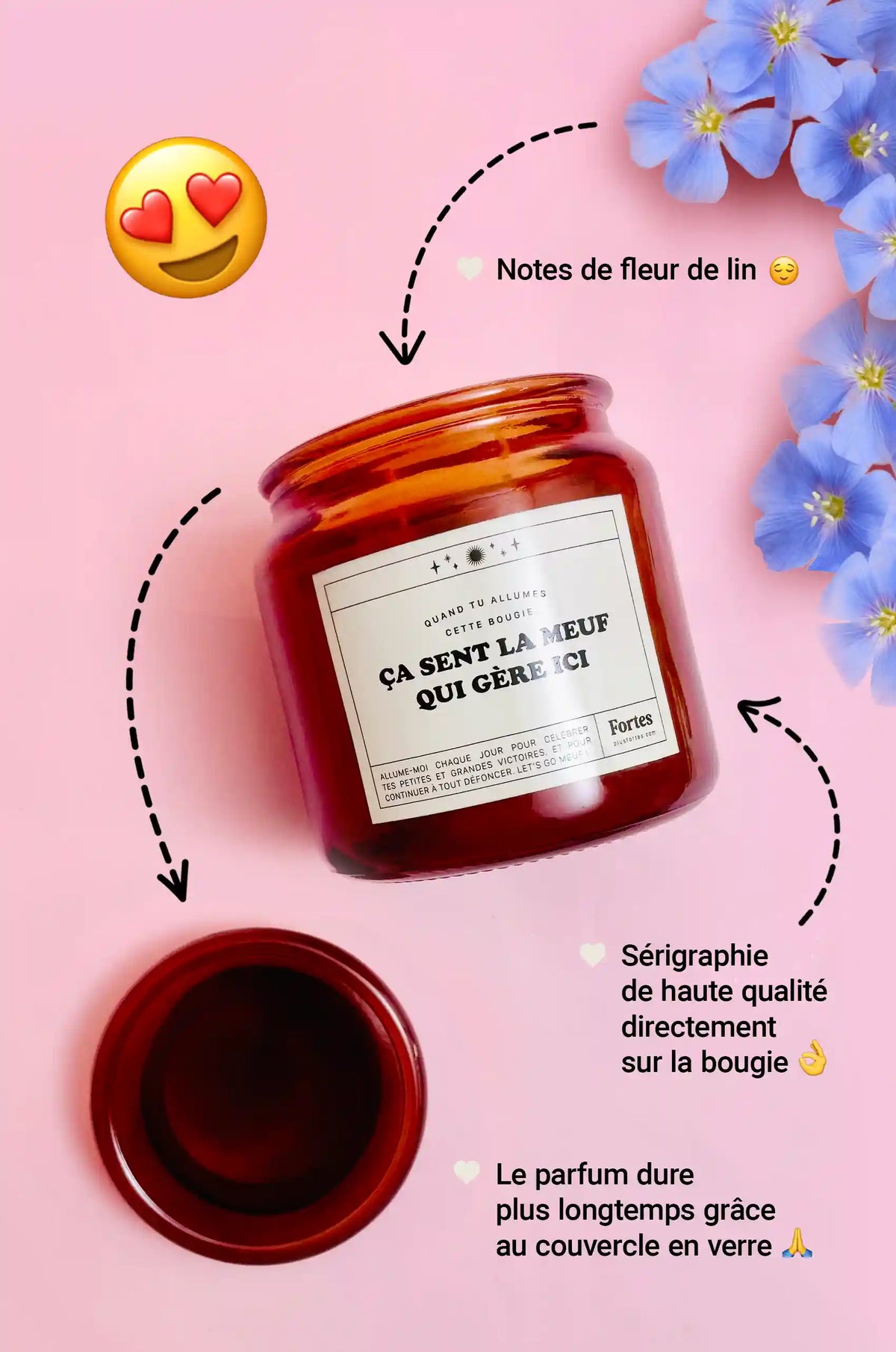 Tu gères meuf - La Big Bougie Fleur de Lin