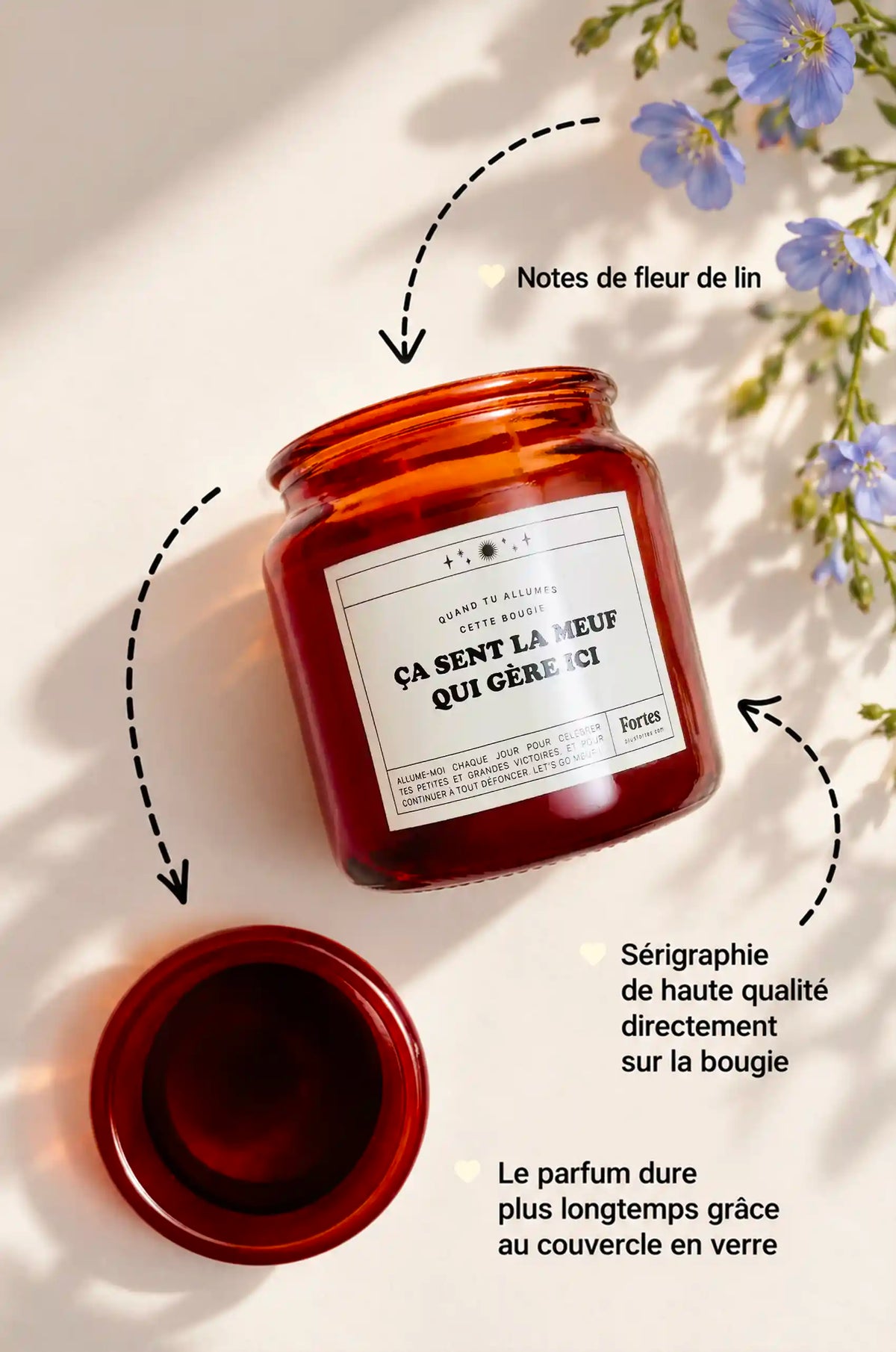 Tu gères meuf - La Big Bougie Fleur de Lin