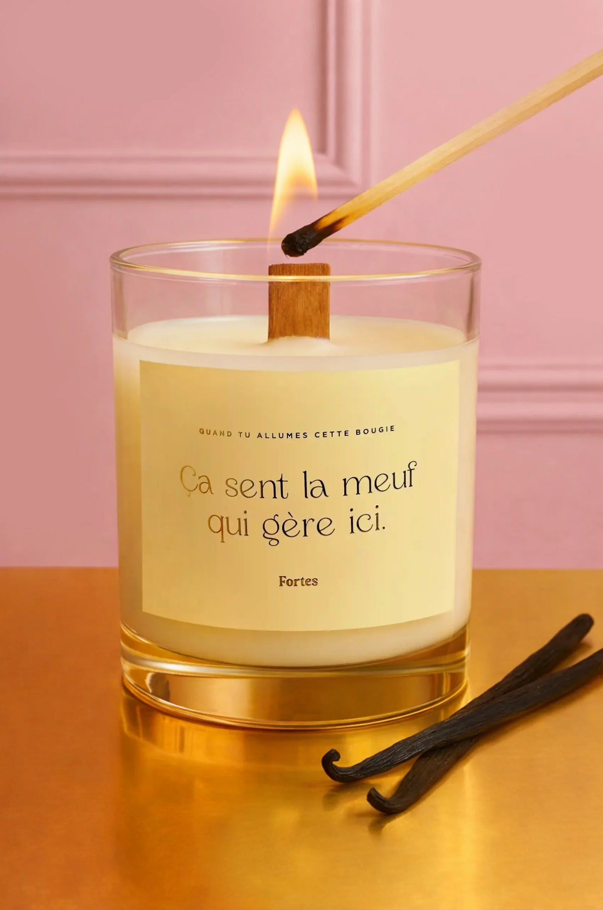 Tu gères meuf - La Bougie Vanille & Or