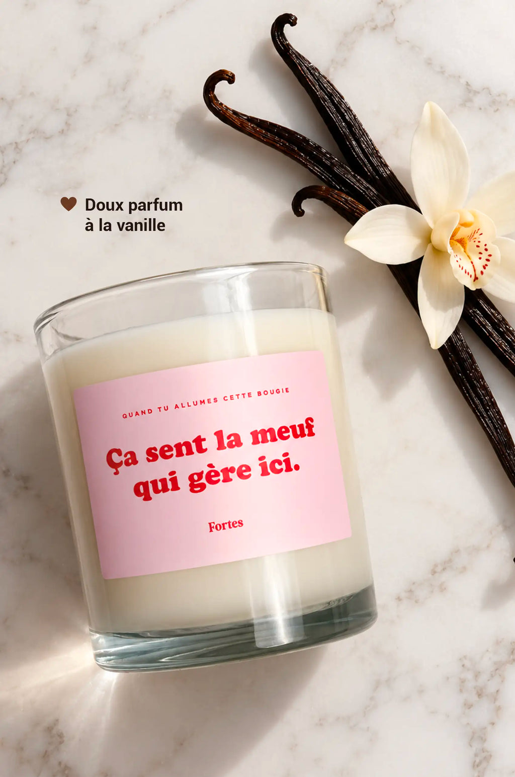 Tu gères meuf - La Bougie Vanille Coulée en France