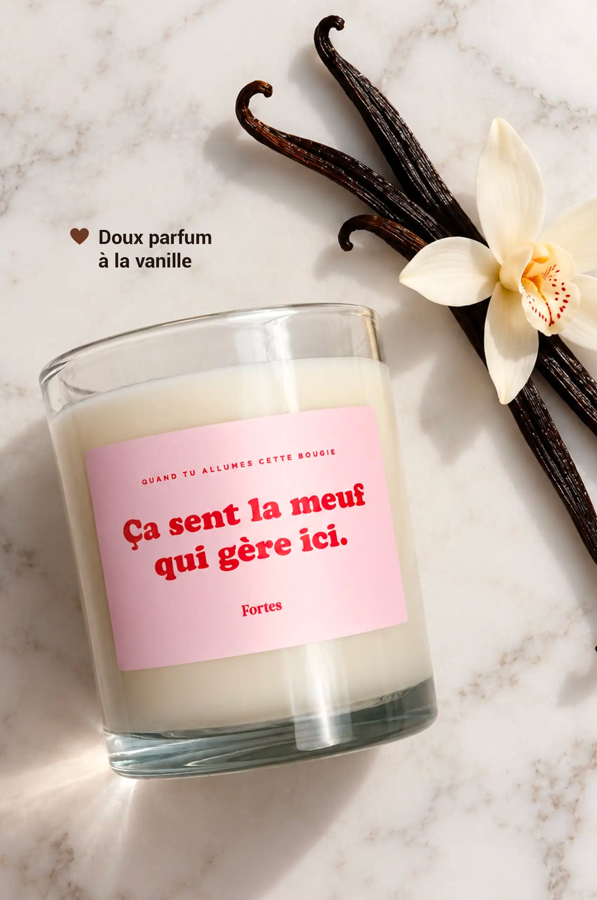 Tu gères meuf - La Bougie Vanille Coulée en France