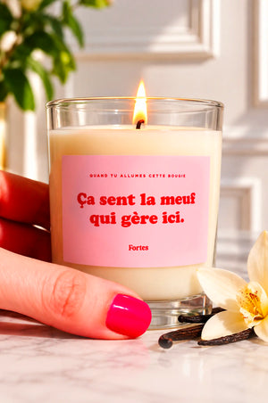 Tu gères meuf - La Bougie Vanille Coulée en France