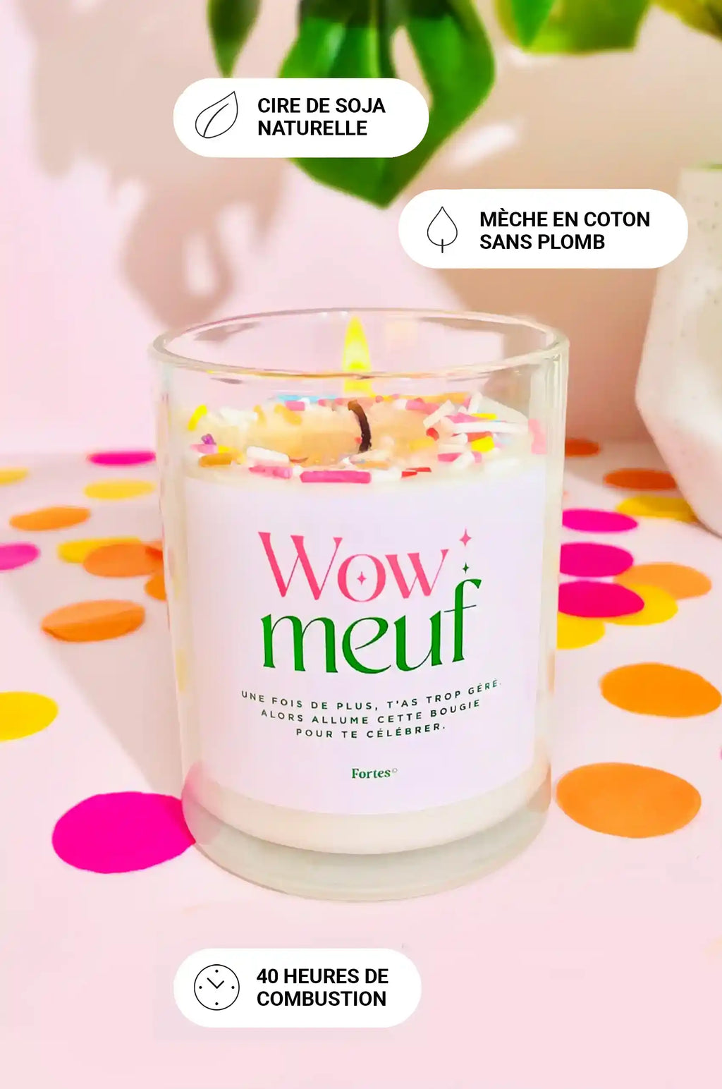 Wow Meuf - La Bougie Pamplemousse & Lilas