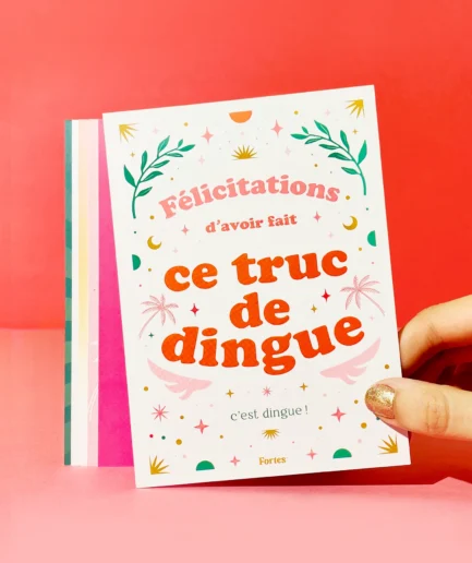 6 cartes fortes enveloppe meuf qui gere felicitations